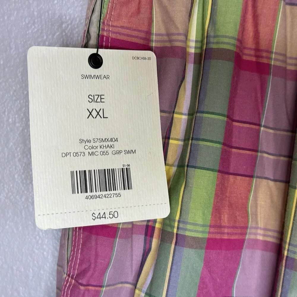 Cremieux Mens Swimsuit Size XXL Swim Trunks Elastic Drawstring Waist Pockets NEW
